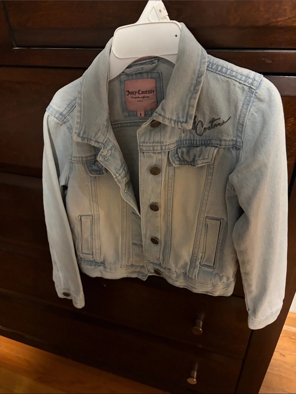 Juicy Couture Light Blue Denim Jean Jacket for Kids size 8